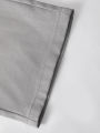 Men's 2 Piece Textured Outfits, Light Gray Stand Collar Shirt & Drawstring Pants Set.