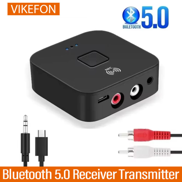 Bluetooth 5.0 Receiver 3.5mm AUX Jack RCA Wireless Adapter Dongle Mic NFC For Car kit Audio Transmitter Amplifier Speaker Auto