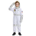 Kids Astronaut Suit Space Costume Halloween Cosplay Party Outfit for Boys Girls School Performance Wear with Hat and Gloves.
