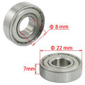 10pcs 608ZZ 608RS Deep Groove Ball Bearing 8*22*7 8x22x7 MM Double Shielded Miniature High-carbon Steel Single Row 608ZZ ABEC-7. 