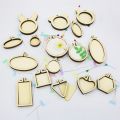 10PCS Mini Embroidery Hoop Wooden Ring Mixed Round Pendant Cross Stitch Frame Kit For Jewelry Keyring Crafts Sewing Accessories. 