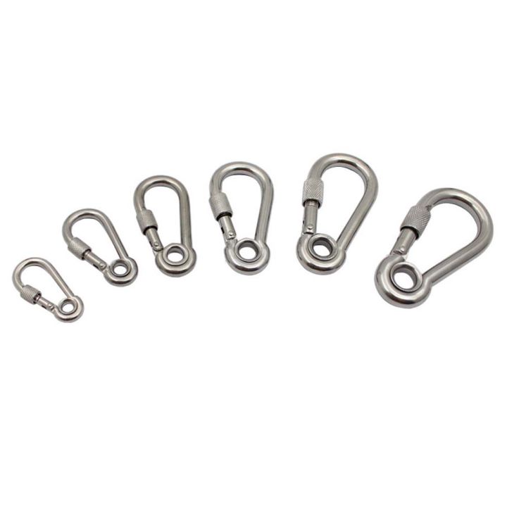 Stainless Spring Snap Hook Carabiner with Eye Heavy Duty Clips Lock ...