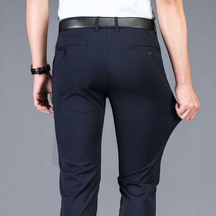 Plus%20Size%20Men's%20Straight%20Cut%20CEO%20Formal%20Pants%20Loose%20Elastic%20Business%20Trousers%20Casual%20Pant%20Seluar%20Slack%20Lelaki%20Office%20Wear%20-%20Image%203