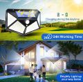 100 LED Solar Wall Lamp 4 Sides 270° angle Luminous With Motion Sensor Human Induction Courtyard Waterproof Stairs Outdoor Wall Light. 