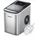 Portable Ice Maker Machine Countertop, TOBEELEC 2.1L Electric Ice Maker with Touch LCD Display, Self-Cleaning Function, 9 Ice Cubes Ready in 7 Mins, 26lbs24H, Ice Basket & Scoop for Home, Bar, Party. 