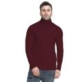 maroon high neck sweater. 