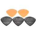 5pcs Plastic Triangle Shape Guitar Pick Plectrum 3pcs in Black 2pcs in Orange Suitable for Guitar Bass Ukelele Player. 