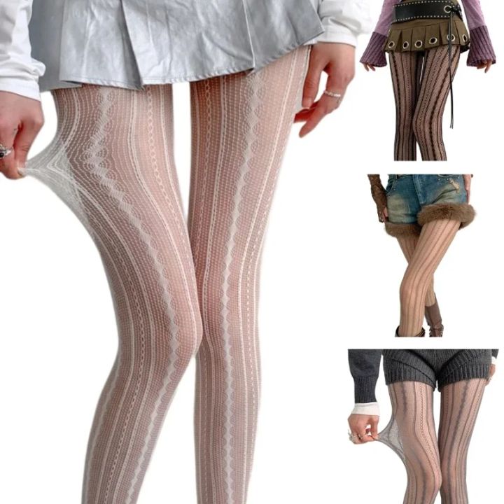 Women%20Vintage%20Solid%20Fishnet%20Lace%20Pattern%20Tights%20Stockings%20Hollowed%20Rhombus%20Striped%20Geometric%20Jacquard%20Pantyhose%20Leggings%20-%20Image%206