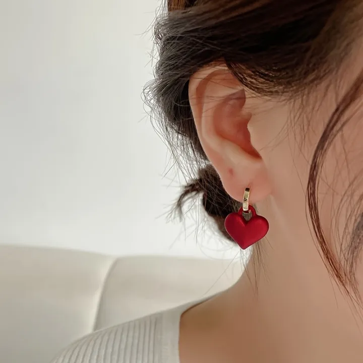 Red%20Heart%20Dropper%20Earrings%20for%20Women%20Versatile%20in%20All%20Seasons%20Suitable%20for%20Daily%20Wedding%20Occasions%20Style%20-%20Image%205