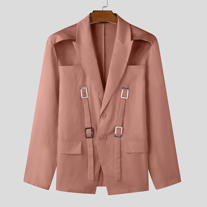 Men's%20Hollowed-out%20Chic%20Suits%20Blazer%20Textured%20Metal%20Buckle%20Solid%20Color%20Long%20Sleeve%20Jackets%20Popular%20Slim-fit%20Performance%20Costumes%20-%20Image%202