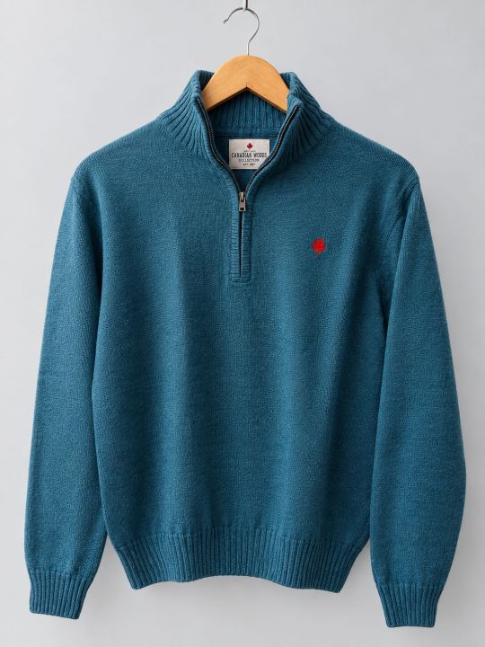 Full%20Sleeves%20Quarter%20Zip%20High%20Neck%20Sweater%20For%20Men's%20/%20Men's%20Winter%20Woolen%20Jersey%20/%20Men's%20Winter%20Collection%20-%20Image%203