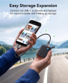 ORICO Portable SSD with 2 in 1 USB C Cable, External Solid State Drives, Up to 460MB/s for iPhone 14 13 11 12 X  IPad PC. 