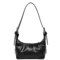 New women's armpit bag retro shoulder bag leather zipper handbag. 