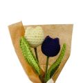 Handmade crochet tulips with complementary khaaki wrapping and custom stamped note. 