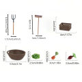 7 Miniature Gardening Tools, Outdoor Planting Scene Tools, Miniature Version of Vegetable and Fruit Planting Experience.