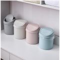 Mini Desktop Bin Small Trash Can Tube with Cover Bedroom Trash Can Garbage Can Clean Workspace Storage Box Home Desk. 