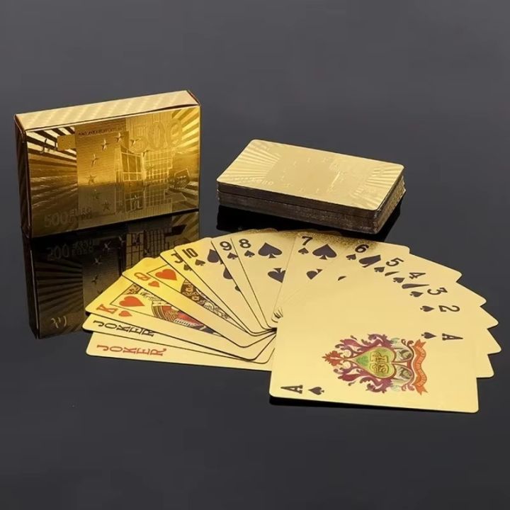 Bizzy Magic Poker Gold Foil Poker Durable and Waterproof Game Props Souvenir Gift Perfect for Magic, Poker, Parties