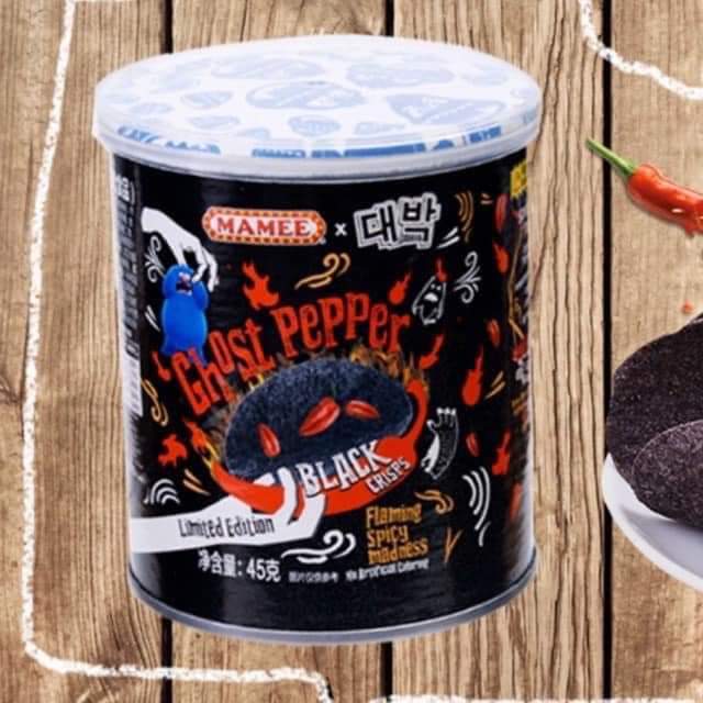 MAMEE Ghost Pepper Potato Chips Crisps Very Spicy Hot| Mamee Black Potato Crisp Spicy - Black Crisp - Thailand Product