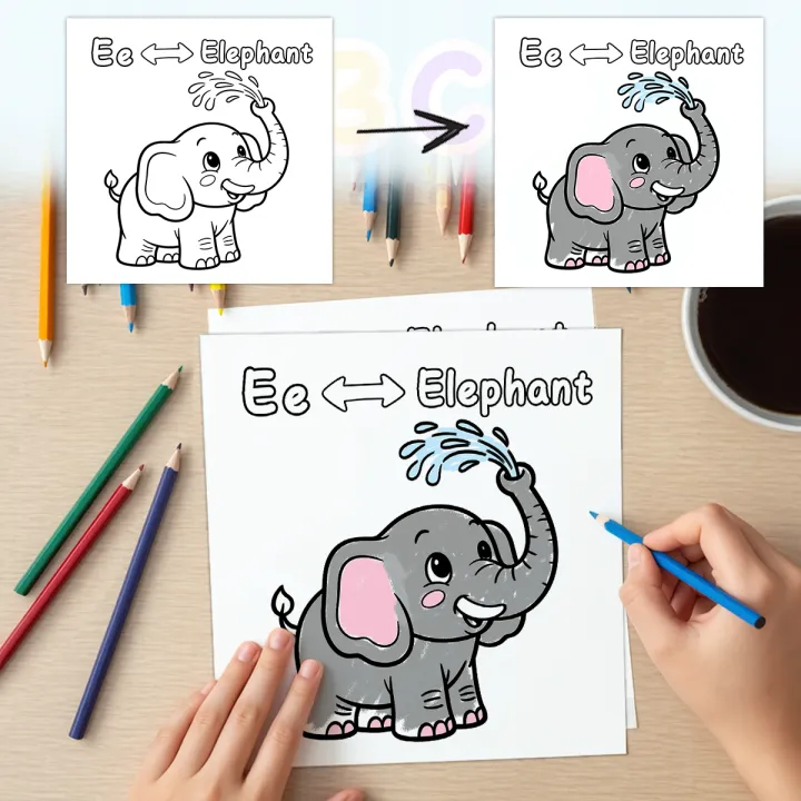 Alphabet%20Coloring%20Book%20for%20Adults%20-%20First%20Words%20&%20Animal%20Illustrations,%20Relaxation%20Art%20Therapy%20Activity%20Book%20-%20Image%205