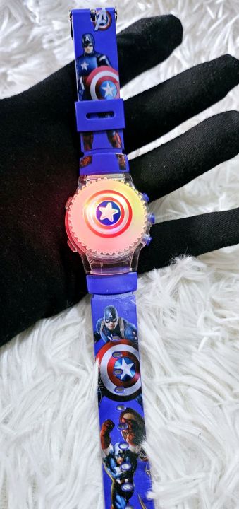 Kids%20Boys%20Watch%20Captain%20America%20Spinner%20Lighting%20Musical%20Cool%20Fun%20Watch%20-%20Image%203