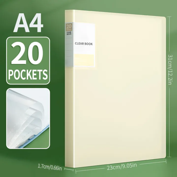 HUAJIE%201PCS%20A4%20Clear%20Display%20Book,%2020/40%20Pockets%20Transparent%20Document%20Folder,%20Photo%20Album%20Binder%20for%20Office,%20School,%20Study%20-%20Image%207