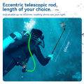 TELESIN Waterproof Divng Selfie Stick Floaty Monopod 360° Rotation Ball Head Selfie Stick for   Osmo Action Insta360. 