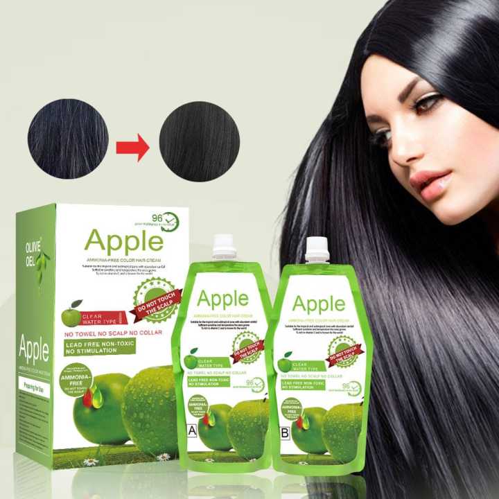 Apple Hair Color Natural Black and Dark Brown Ammonnia Free | Daraz.pk