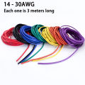 14/16/18/20/22/24/26/28/30 AWG Silicone Electric Wire 3 meter/10ft- Soft, Flexible Tin-Copper Wire High Temperature Resistant. 