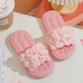 Slippers Princess Wind Pearl Puffs Girls Little Girl Slippers Soft Bottom Outside Penetrating Air Sandals. 