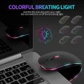 Rechargeable Wireless RGB Waterproof Optical Mouse, For Pc and Laptop Gamer Dual Model 2.4GHz Mouse.