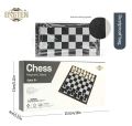 Magnetic Chess Board Black & White Game Set for Family and Friends. Mind Power Game. 