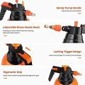 Handheld Garden Sprayer 2-LITER Portable Pressurized Sprayer One Hand Pressure Sprayer Bottle, Adjustable Nozzle, Use with Water. 