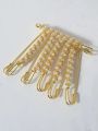 FANCY GOLDEN SILVER COLOUR DIAMONDS DESIGNER SAFETY PIN SAREE PIN ONE SIDE OF SAFETY PIN - PACK OF 6. 
