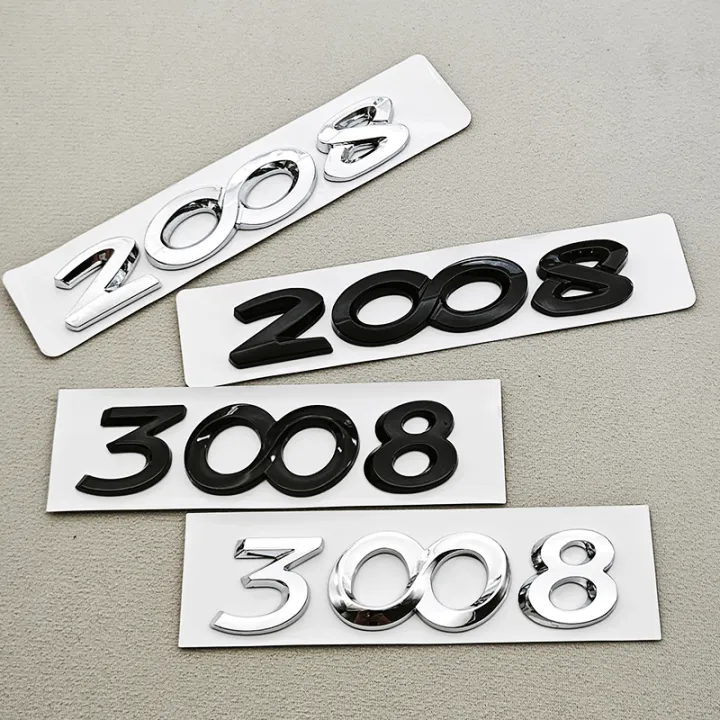 Older 3D ABS Car Letters Logo 2008 3008 Rear Trunk Badge For Peugeot ...