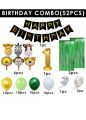 1st Birthday Decoration - 52Pcs, Jungle Theme Birthday Decoration For Boys, Girls | Happy Birthday Decoration Items | First Birthday Decorations With Balloons, Birthday Banner(Cardstock). 