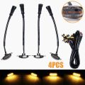 4x Smoked Lens Amber Car Light LED Front Grille Running Lights for Modify Off-road Vehicles 12V. 