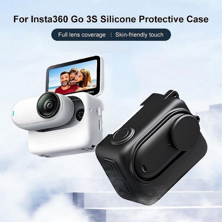 PULUZ Silicone Protective Case For Insta360 GO 3S Cover with Lens Cap & Strap Protective Case Camera Accessories