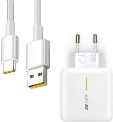 Oppo Original 65W Flash SUPER VOOC USB Charger |Wall Charger Adapter With USB to Type-C Cable for Oppo (Adapter & Cable)