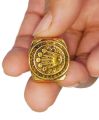 ROP TRENDING STAINLESS STEEL HIP-HOP GOLDEN TITANIUM CROWN RING FOR MEN OR BOYS. 