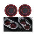 2Pcs 7cm/2.75inch Car Center Console Anti Slip Pad Easy Clean Dustproof Coaster Pvc Double Circle Honeycomb Pattern Car Interior. 