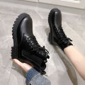 2024 Spring New Women's Shoes Comfortable Fashion Boots Women's Short Boots Mid-Heel Thick Heel Round Toe Chelsea Boots. 