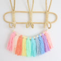 1pc Boho Colorful Rainbow Tassel Garland Handmade Wooden Bead Banner Home Festival Party Decoration Wall Hanging Banner. 