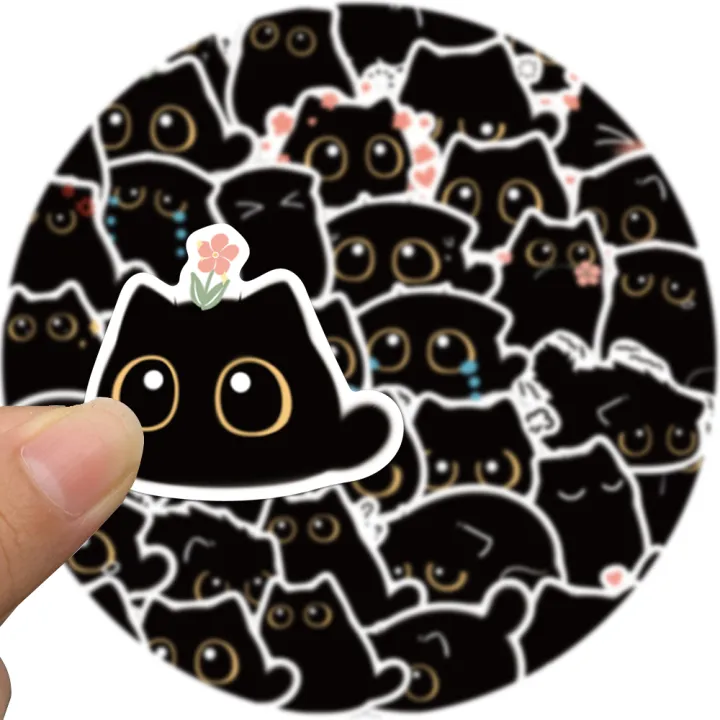 40PCS%20Cute%20Little%20Black%20Briquette%20Cat%20Stickers%20Waterproof%20Cartoon%20Decoration%20Laptop%20Cup%20Phone%20Suitcase%20Kids%20%20Toy%20Decal%20-%20Image%205