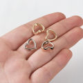 50pcs Heart Frame Wrapped Bead Double Stright Hole Spacers Loose Beads  for Jewelry Making DIY Findings. 