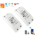 Tuya ZigBee 10A Smart Switch Breaker Timer LED Light Wireless Controller Smart Home Automation Relay Module Support Alexa . 