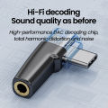 90° Elbow USB Type C To 3.5mm Aux Adapter Type-c 3.5 Jack Audio Cable Earphone Cable Converter for iPhone 15 16  . 