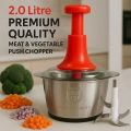 Pusch Chopper Food Processor, Press Start Mixer, S-Blade Double Layer Stainless Steel Bowl, Blender to Chop Fruits Onions, Vegetables & Chiken Kabab Chopper. 