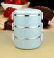 Lunch Box,Portable 304 Stainless Steel Bento Lunch Box Thermal Cylinder Lunch Container Food Storage Containers for School Office Outdoor ( Three layers. 