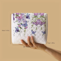 1pc,Purple butterfly print pattern makeup bag, portable makeup storage bag, multifunctional storage bag, lightweight travel bag.