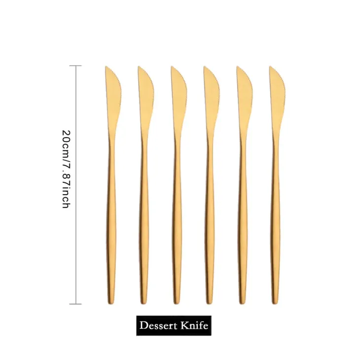 6Pcs%20Dinnerware%20Set%20Matte%20Gold%20Knife%20Fork%20Dessert%20Spoon%20Tableware%20Cutlery%20Set%20Stainless%20Steel%20Flatware%20Kitchen%20Dinner%20Set%20-%20Image%207